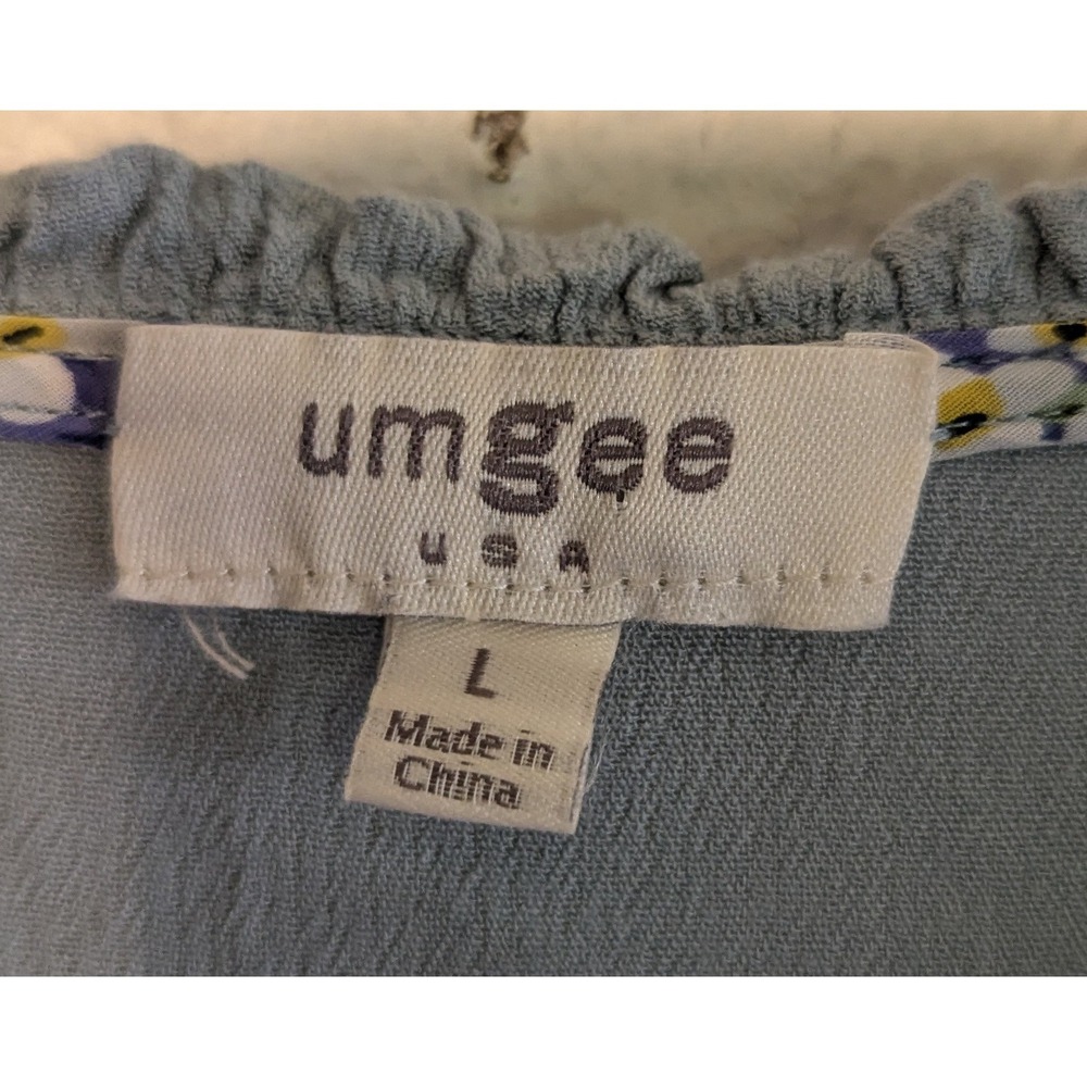 Umgee USA Women Sage Crochet Lace Babydoll Tunic Top Mini Dress Large K6138 - Picture 4 of 11